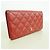 Cartera larga Chanel Matelassé de piel de cordero Roja - vista 2