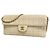 Chanel Chocolate Bar Schultertasche mit Kette Weiß