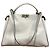 Fendi Peekaboo graue Lederhandtasche