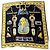 Hermès Pañuelo de Seda Tutankhamon Negro Blanco Azul Dorado Naranja
