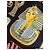 Hermès Pañuelo de Seda Tutankhamon Negro Blanco Azul Dorado Naranja - vista 5