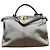 Borsa Fendi Peekaboo in pelle grigia Marrone Grigio