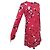 Cacharel Vestido de Seda Preppy Estampado Floral Negro Blanco Roja