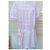 Cacharel Vestido Corto de Algodón Cuadros Vichy Rosa Blanco - vista 14