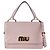 Borsa a mano Miu Miu in pelle rosa chiaro