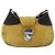 Bolso Satchel Prada con solapa y cierre Push Lock de ante Amarillo