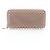 Cartera larga redondeada Christian Louboutin PANETTONE Spike Stud Beige