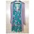 Antik Batik Preppy Folk Seidenvoile Maxikleid Weiß Grün Lila - Ansicht 3