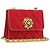 Borsa a tracolla CHANEL Matelasse Chain Gribois Raso Rosso Gold CC Auth 195020 D'oro