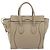 Céline CELINE Luggage Micro Shopper Hand Bag Leather Beige Silver Auth 196658V Plata - vista 3