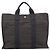Hermès HERMES Her Line MM Handtasche Canvas Grau Silber Auth 205886A Braun - Ansicht 2