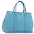 Hermès Borsa Tote HERMES Garden Party PM Canvas Blue Silver Auth LN144M Argento
