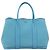 Hermès Borsa Tote HERMES Garden Party PM Canvas Blue Silver Auth LN144M Argento - vista 2