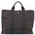 Hermès Bolsa HERMES Her Line MM Canvas Cinza Prata Auth 205800A Marrom - vista 2