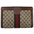 Borsa a pochette GUCCI GG Supreme Web Sherry Line PVC Beige Auth 205187 - vista 3