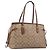 Coach Signature Tote Bag PVC Beige Gold Auth ki6830A Golden