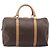 Céline Borsa Boston CELINE Macadam Canvas PVC Leather Brown Gold Auth 199445 Marrone D'oro - vista 3