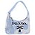 Bolsa de mão PRADA Canvas Blue Silver Auth ka6211V Prata Azul