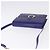 Céline Bolsa de Ombro CELINE Circle em Couro Azul Tom Dourado Auth gh2238 - vista 6