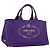 Saco Tote PRADA Canapa GM Canvas Roxo Ouro Auth 204261 Dourado