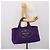 Saco Tote PRADA Canapa GM Canvas Roxo Ouro Auth 204261 Dourado - vista 25