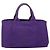 Saco Tote PRADA Canapa GM Canvas Roxo Ouro Auth 204261 Dourado - vista 3