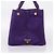 Saco Tote PRADA Canapa GM Canvas Roxo Ouro Auth 204261 Dourado - vista 4