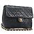 Borsa a tracolla CHANEL Mini Matelasse 20 Chain in pelle d'agnello nera e oro CC Auth 204583V Nero