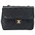 Borsa a tracolla CHANEL Mini Matelasse 20 Chain in pelle d'agnello nera e oro CC Auth 204583V Nero - vista 2