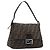 Borsa a tracolla FENDI Zucca Canvas Mamma Baguette Marrone Nero Auth am12622V