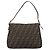 Borsa a tracolla FENDI Zucca Canvas Mamma Baguette Marrone Nero Auth am12622V - vista 3