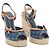 LOUIS VUITTON Monogram Denim Espadrille Sandalen Blue LV Auth ar14173V Blau Monogramm