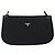Bolsa de Ombro PRADA com Corrente de Plástico em Algodão Preto Auth 204708V - vista 3