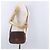 Céline Borsa a tracolla CELINE Macadam Canvas PVC Pelle Marrone Oro Auth 182419 D'oro - vista 24