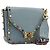 Borsa a tracolla VALENTINO Studs in pelle azzurro oro Auth LN123 D'oro Blu chiaro