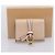 Chloé Cartera Chloe Alphabet Trifold de cuero rosa tono dorado Auth BA15602 - vista 20