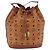 MCM Vicetos Logogram Schultertasche PVC Leather Brown Gold Auth 204094 Braun Golden - Ansicht 2