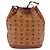 MCM Vicetos Logogram Schultertasche PVC Leather Brown Gold Auth 204094 Braun Golden - Ansicht 3