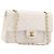 Borsa CHANEL Matelasse Double Flap Chain Bag Lamb Skin White Gold CC Auth 201534 Bianco D'oro