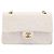 Borsa CHANEL Matelasse Double Flap Chain Bag Lamb Skin White Gold CC Auth 201534 Bianco D'oro - vista 2