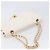 Borsa CHANEL Matelasse Double Flap Chain Bag Lamb Skin White Gold CC Auth 201534 Bianco D'oro - vista 7