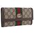 Cartera larga GUCCI GG Supreme PVC Beige Gold Auth 203095M Dorado