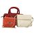 Borsa a tracolla Salvatore Ferragamo in pelle e tela set da 3 Orange White Auth 202776 Bianco Arancione