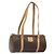 Céline Celine Vintage Barrel Macadam Canvas & Leather Marrone - vista 3