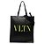 Borsa Tote con borchie e stampa logo Valentino Nero