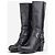 Botas Biker Cowboy com fivelas e arnês Prada dos anos 2000, cano alto Preto