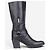 Botas Biker Cowboy com fivelas e arnês Prada dos anos 2000, cano alto Preto - vista 4