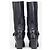 Botas Biker Cowboy com fivelas e arnês Prada dos anos 2000, cano alto Preto - vista 6