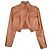 Fendi SS22 Cropped Bolero Leder-Blazer Jacke Braun