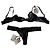 Set di lingerie in pizzo e raso nero Chantal Thomass